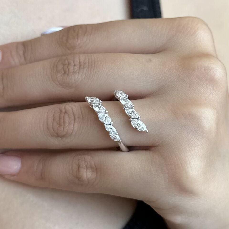 1.43 Karat Pırlanta 18 Ayar Beyaz Altın Yüzük