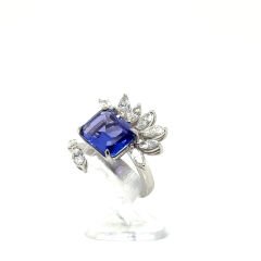 1.57 Karat Pırlanta 18K Tanzanite Özel Tasarım Yüzük