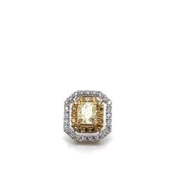 1.87 Karat Pırlanta Fancy Sarı 18K Beyaz Altın Küpe