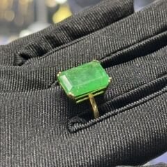 7.90 Karat Zümrüt 18K Sarı Altın Yüzük