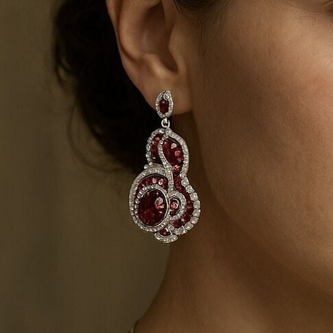 2.00 Karat Pırlanta 6 Ct Yakut Küpe