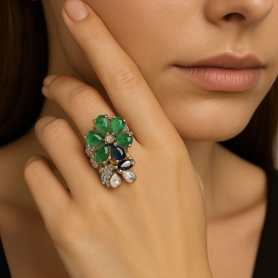 Rafi Roy Özel Tasarım Küpe Yüzük Set