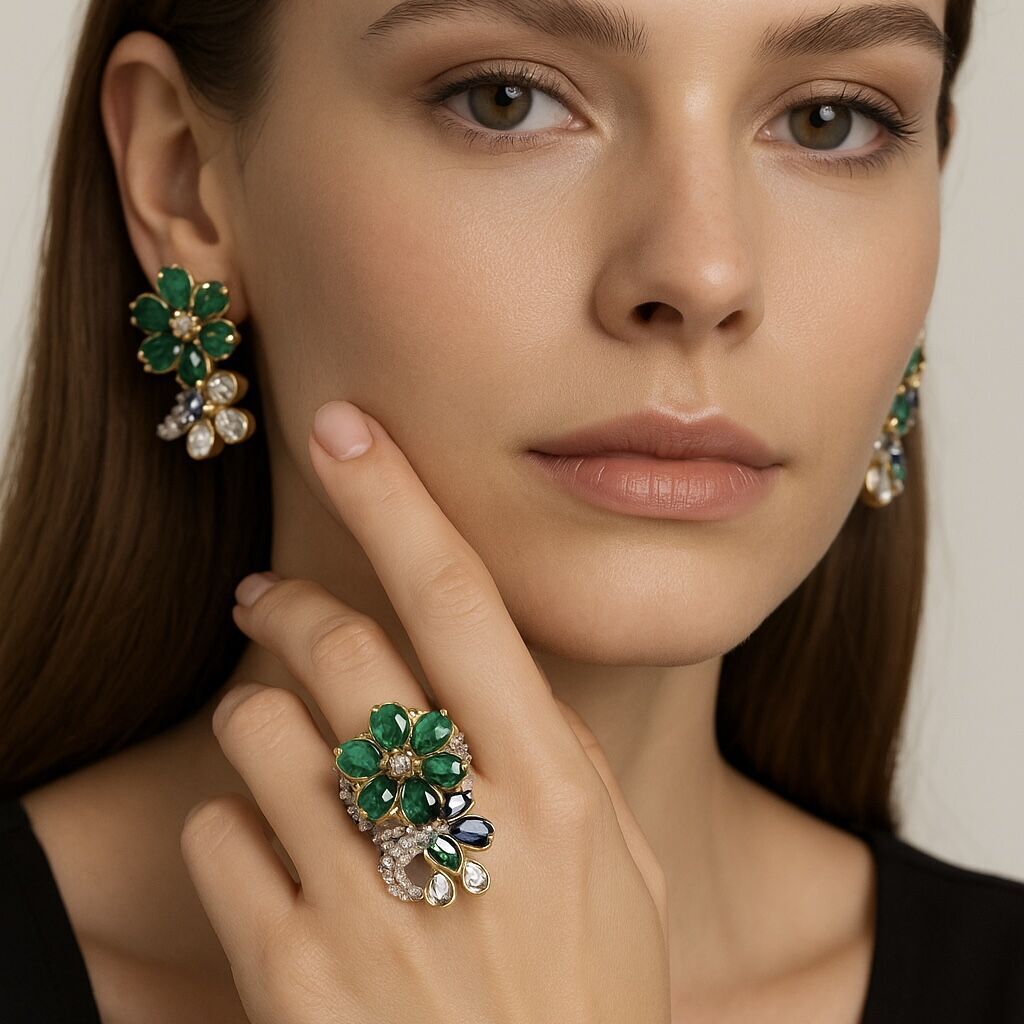 Rafi Roy Özel Tasarım Küpe Yüzük Set