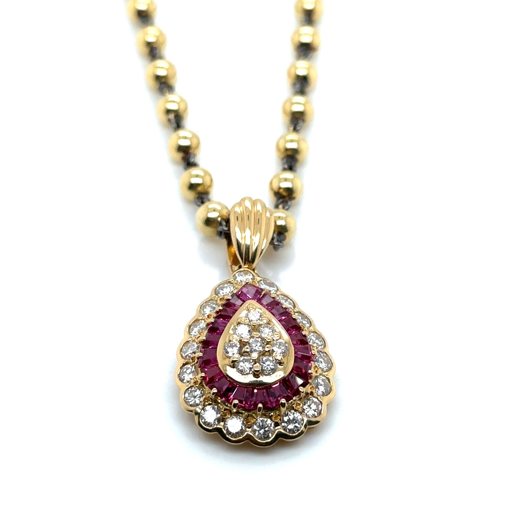 Tasarım Yakut - Pırlanta - Altın Kolye