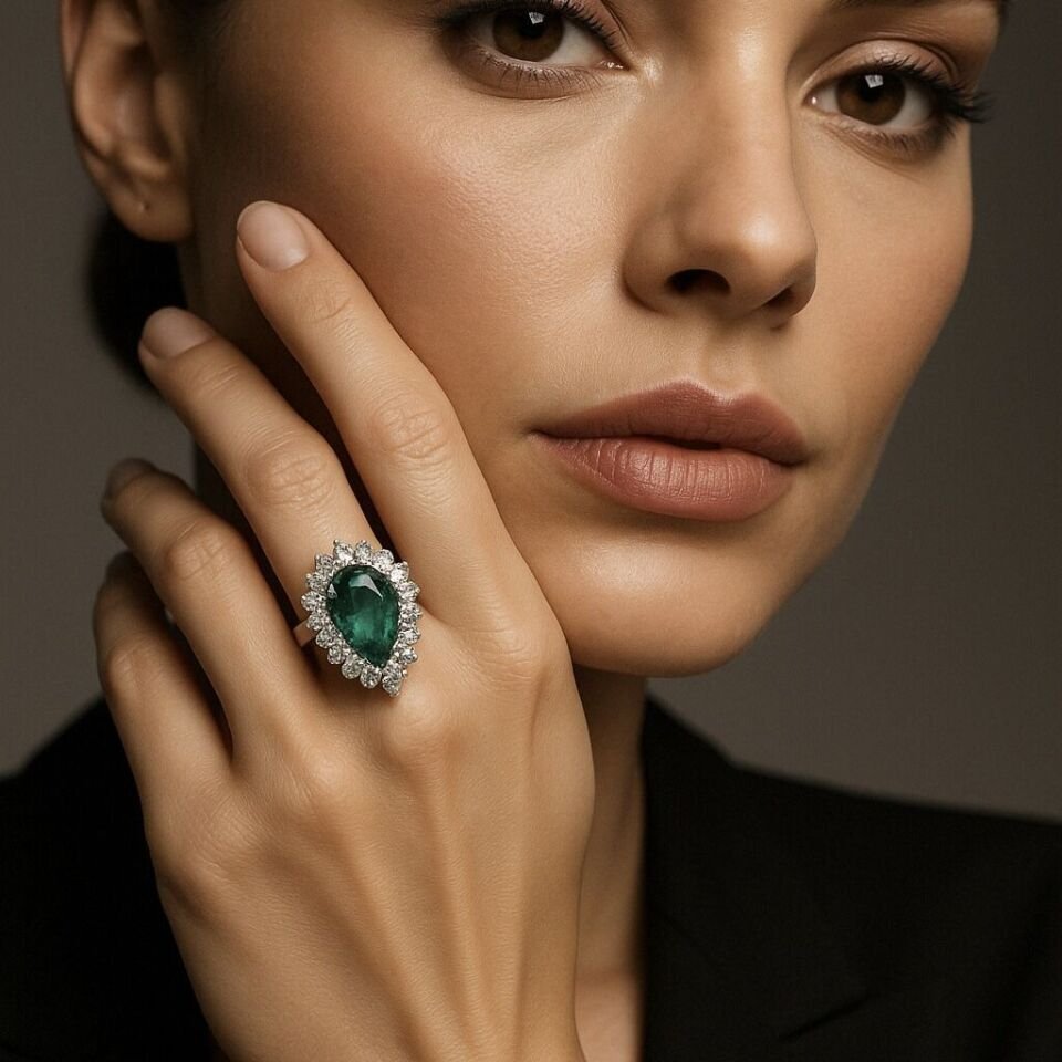 2.80 Karat Pırlanta Kolombiya Zümrüt Yüzük