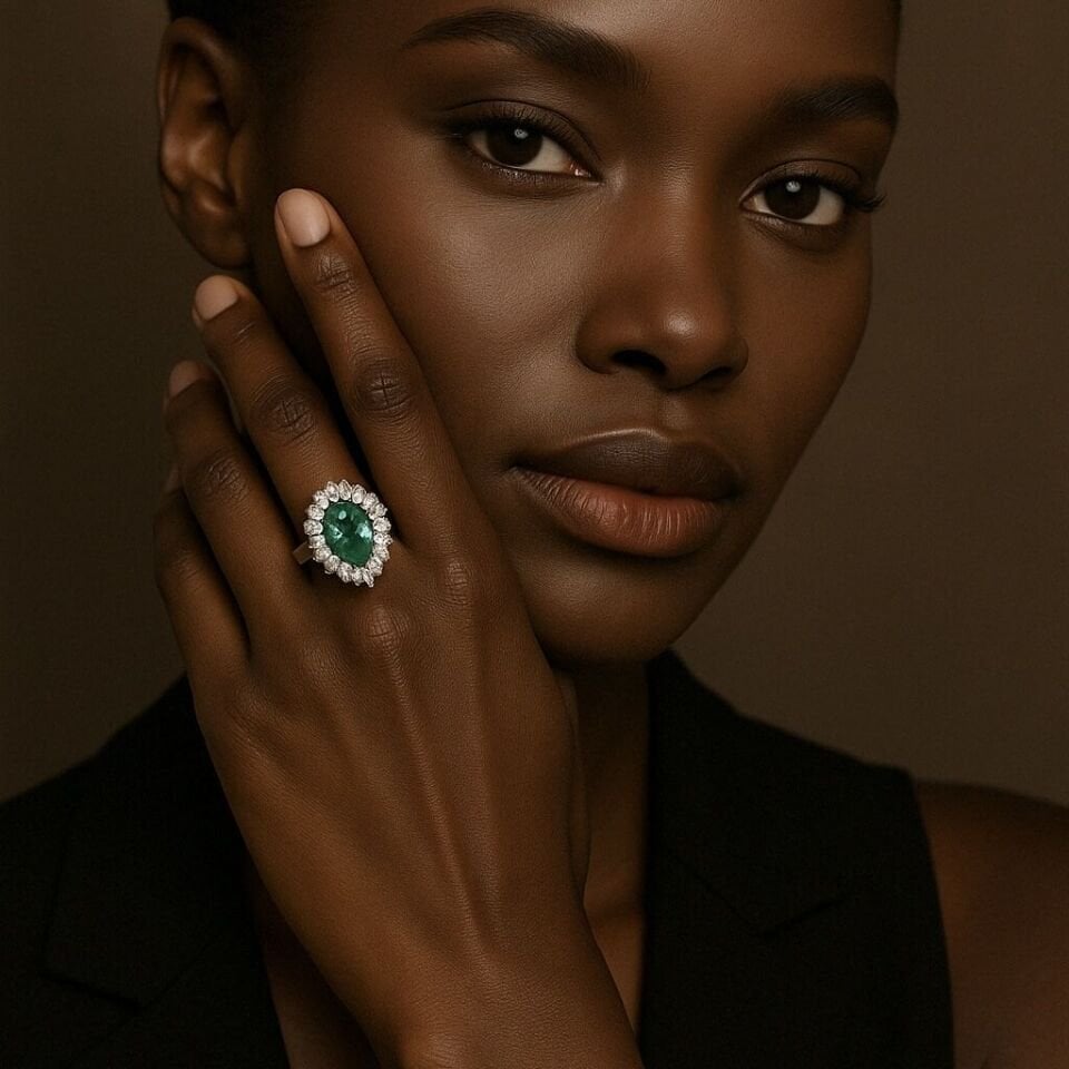 2.80 Karat Pırlanta Kolombiya Zümrüt Yüzük