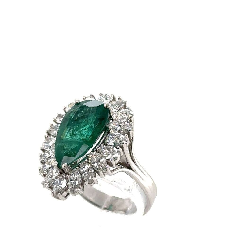 2.80 Karat Pırlanta Kolombiya Zümrüt Yüzük