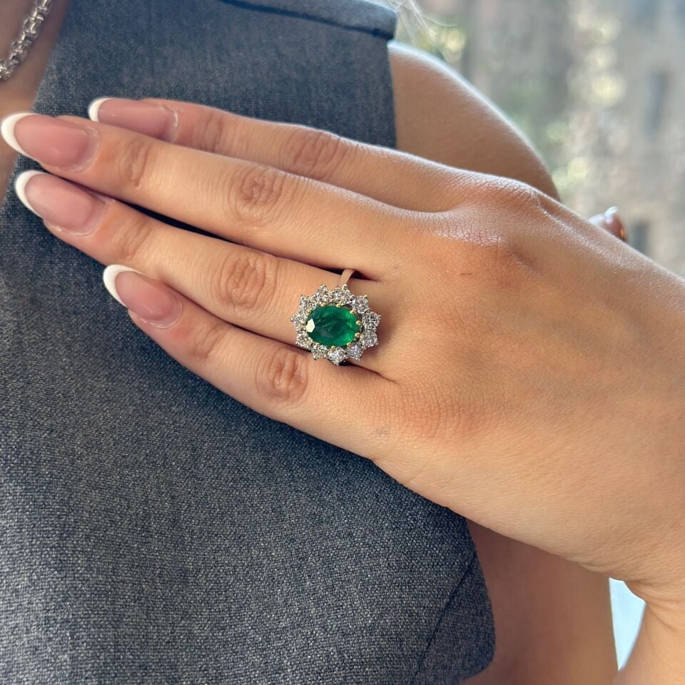 1.51 Karat Pırlanta Zümrüt Yüzük