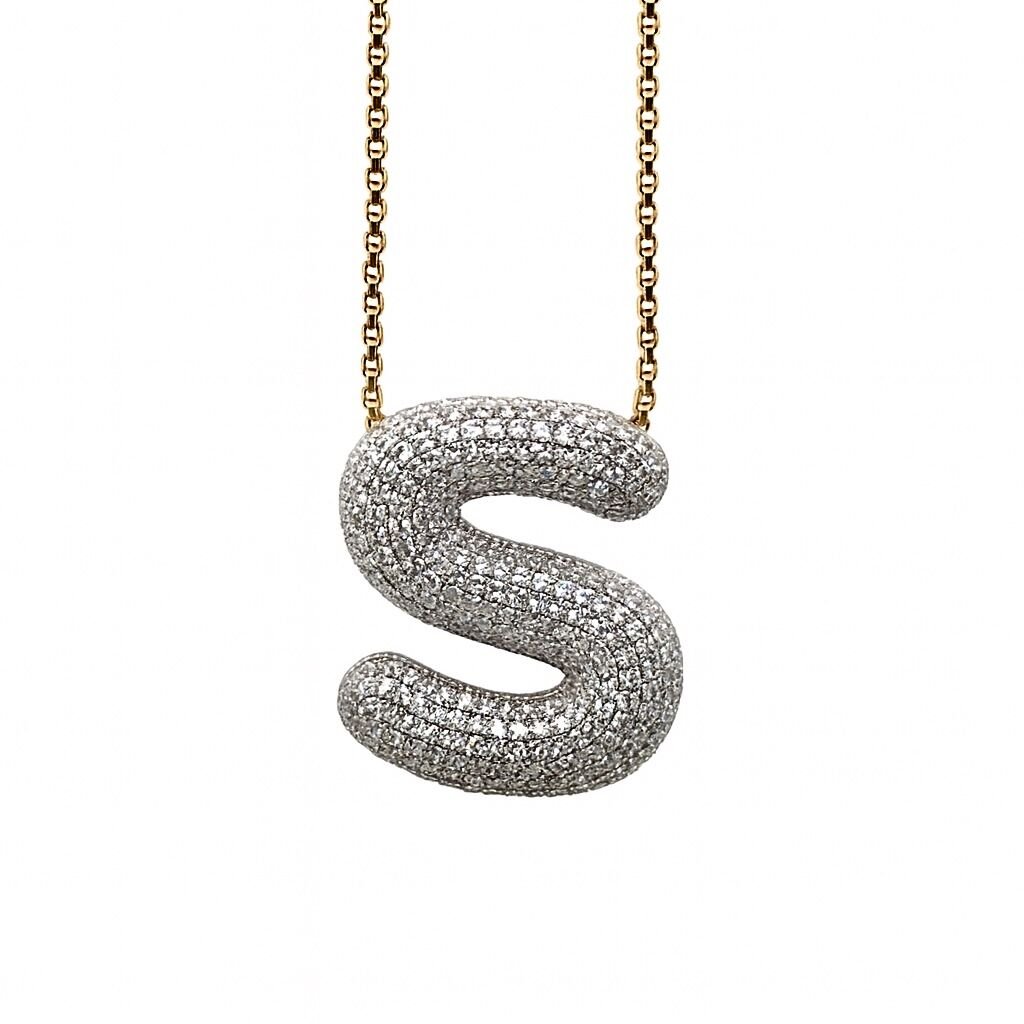 3.60 Karat Pırlanta Harf Kolye S